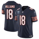men's & kids Chicago Bears 18 Caleb Williams Jersey Navy 2024 F.U.S.E. Draft And C Patch Football