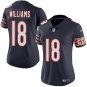 women's Chicago Bears 18 Caleb Williams Jersey Navy Football F.U.S.E. Limited Player Team Game