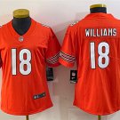 women's Chicago Bears 18 Caleb Williams Jersey Orange Football F.U.S.E. Limited Player Team Game