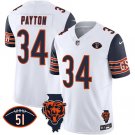 men's & kids Chicago Bears 34 Walter Payton Jersey White Navy F.U.S.E. With Illinois and 51 Patch