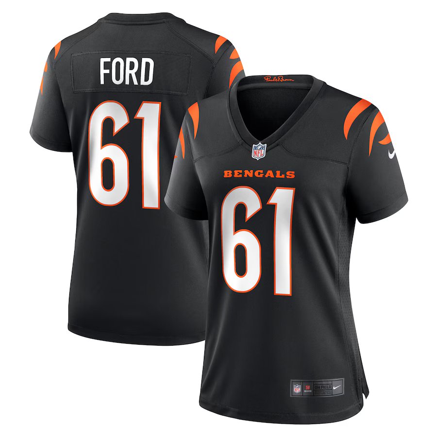 women's Cincinnati Bengals 61 Cody Ford Jersey Black Football F.U.S.E. Limited Player Team Game