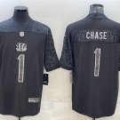 men's & youth Cincinnati Bengals 1 Ja'Marr Chase Jersey Black RFLCTV Reflective Limited Football