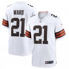 men's & kids Cleveland Browns 21 Denzel Ward Jersey White Football F.U.S.E. Limited Player Team Game