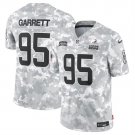 men's & youth Cleveland Browns 95 Myles Garrett Jersey Arctic 2024 Salute To Service Limited