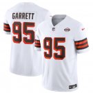 men's & kids Cleveland Browns 95 Myles Garrett Jersey White FUSE 1946 Collection Football Limited