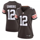 women's Cleveland Browns 12 Shedeur Sanders Jersey Brown 2025 Draft Football F.U.S.E. Limited Game