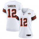 women's Cleveland Browns 12 Shedeur Sanders Jersey White F.U.S.E. 1946 Collection Football Limited