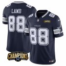men's & kids Dallas Cowboys 88 CeeDee Lamb Jersey Navy 2023 F.U.S.E. Champions Patch Football