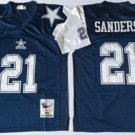 men's & youth Dallas Cowboys 21 Deion Sanders Jersey Throwback Navy M&N Football Retired Player