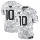 men's & youth Denver Broncos 10 Bo Nix Jersey Arctic 2024 Salute To Service Limited Football