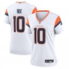 women's Denver Broncos 10 Bo Nix Jersey White 2024 F.U.S.E. Limited Football Player Team Game