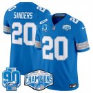 men's & kids Detroit Lions 20 Barry Sanders Jersey Blue 2024 F.U.S.E. Champions 90th Patch Football