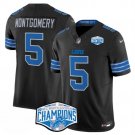men's & kids Detroit Lions 5 David Montgomery Jersey Black 2024 F.U.S.E. Champions Patch Football