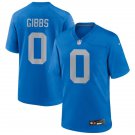 men's & kids Detroit Lions 0 Jahmyr Gibbs Jersey Blue Alternate 2025 F.U.S.E. Limited Football Game