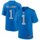 men's & kids Detroit Lions 1 Jameson Williams Jersey Blue Alternate 2025 F.U.S.E. Limited Football