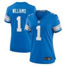 women's Detroit Lions 1 Jameson Williams Jersey Blue 2025 F.U.S.E. Limited Football Team Game