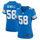 women's Detroit Lions 58 Penei Sewell Jersey Blue 2024 F.U.S.E. Limited Football Player Team Game