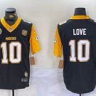 men's & youth Green Bay Packers 10 Jordan Love Jersey Black 2024 F.U.S.E. 13X World Champions Patch