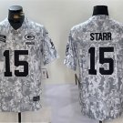 men's & youth Green Bay Packers 15 Bart Starr Jersey Arctic 2024 Salute To Service Limited Football