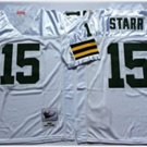 men's & youth Green Bay Packers 15 Bart Starr Jersey White Throwback M&N Football Retired Player