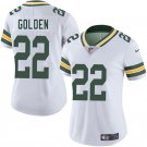 women's Green Bay Packers 22 Matthew Golden Jersey White 2025 Draft First Round Pick Game