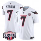 men's & kids Houston Texans 7 C.J. Stroud Jersey White F.U.S.E. 2024 Champions Patch Football