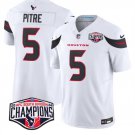 men's & kids Houston Texans 5 Jalen Pitre Jersey White F.U.S.E. 2024 Champions Patch Football Game