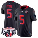 men's & kids Houston Texans 5 Jalen Pitre Jersey Navy F.U.S.E. 2024 Champions Patch Football Game