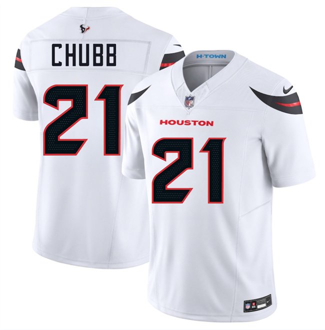 men's & kids Houston Texans 21 Nick Chubb Jersey White F.U.S.E. Limited Football Player Team Game