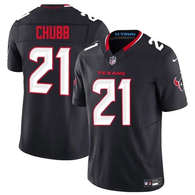 men's & kids Houston Texans 21 Nick Chubb Jersey Navy F.U.S.E. Limited Football Player Team Game