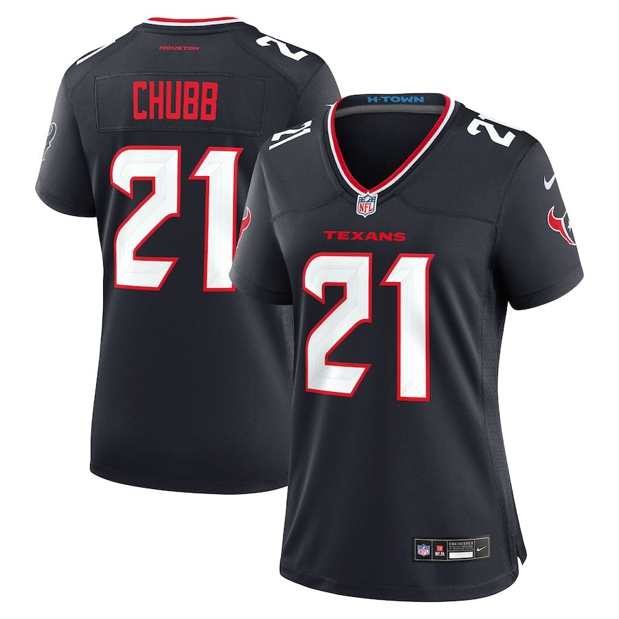 women's Houston Texans 21 Nick Chubb Jersey Navy F.U.S.E. Limited Football Player Team Game