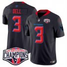 men's & kids Houston Texans 3 Tank Dell Jersey Navy F.U.S.E. 2024 Champions Patch Football Game