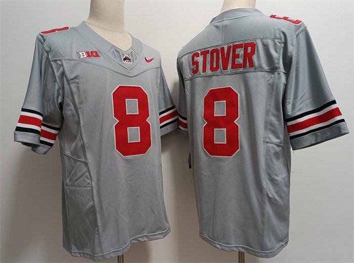 men's & youth Ohio State Buckeyes 8 Cade Stover Jersey Grey F.U.S.E. College Football Limited Game
