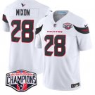 men's & kids Houston Texans 28 Joe Mixon Jersey White F.U.S.E. 2024 Champions Patch Football Game