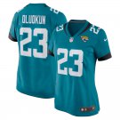 women's Jacksonville Jaguars 23 Foyesade Oluokun Jersey Teal F.U.S.E. Limited Football Team Game