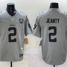 men's & youth Las Vegas Raiders 2 Ashton Jeanty Jersey Gray F.U.S.E. with Nevada and 65th Patch