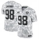 men's & youth Las Vegas Raiders 98 Maxx Crosby Jersey Arctic 2024 Salute To Service Limited Football