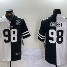 men's & youth Las Vegas Raiders 98 Maxx Crosby Jersey Split White/Black 65th Patch Limited Football