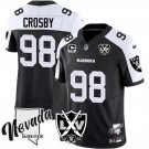 men's & youth Las Vegas Raiders 98 Maxx Crosby Jersey Black F.U.S.E. with Nevada and 65th C Patch