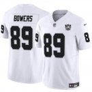 men's & kids Las Vegas Raiders 89 Brock Bowers Jersey White 65th Anniversary Patch Limited Football