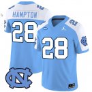 men's & youth North Carolina Tar Heels 28 Omarion Hampton Jersey Blue White FUSE College Football