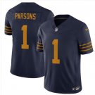 men's & kids Green Bay Packers 1 Micah Parsons Jersey Navy The 1923 Classic Game F.U.S.E. Football