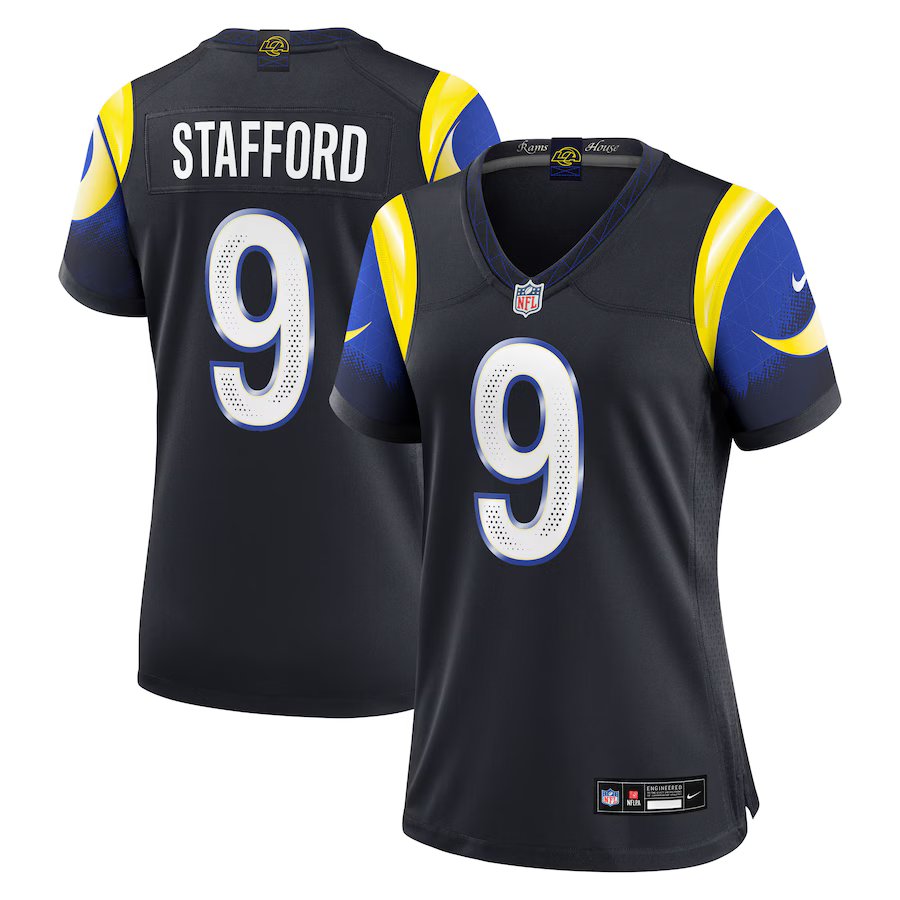 women's Los Angeles Rams 9 Matthew Stafford Jersey Black F.U.S.E. 2025 Rivalries Collection Football