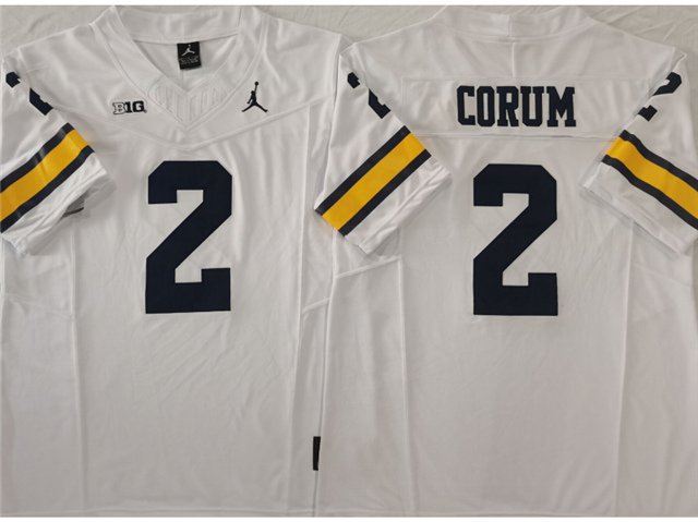 men's & youth Michigan Wolverines 2 Blake Corum Jersey White F.U.S.E. College Limited Football Game