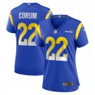 women's Los Angeles Rams 22 Blake Corum Jersey Royal F.U.S.E. Limited Football Player Team Game