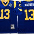 men's & youth St. Louis Rams 13 Kurt Warner Jersey Blue Throwback M&N Football Retired Player