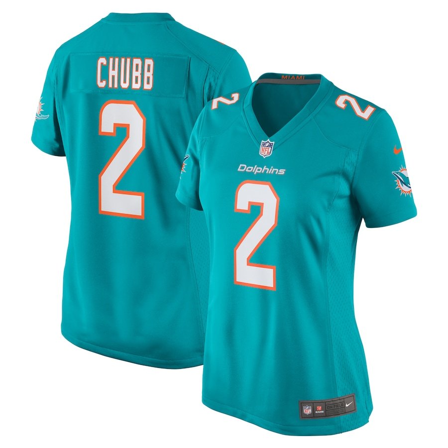 women's Miami Dolphins 2 Bradley Chubb Jersey Aqua Limited Football Player Team Game