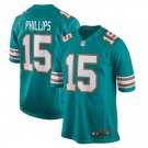 men's & kids Miami Dolphins 15 Jaelan Phillips Jersey Aqua Alternate Limited Football Player Game
