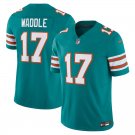 men's & kids Miami Dolphins 17 Jaylen Waddle Jersey Aqua Alternate Limited Football Player Game