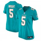 women's Miami Dolphins 5 Jaylen Wright Jersey Aqua Limited Football Player Team Game